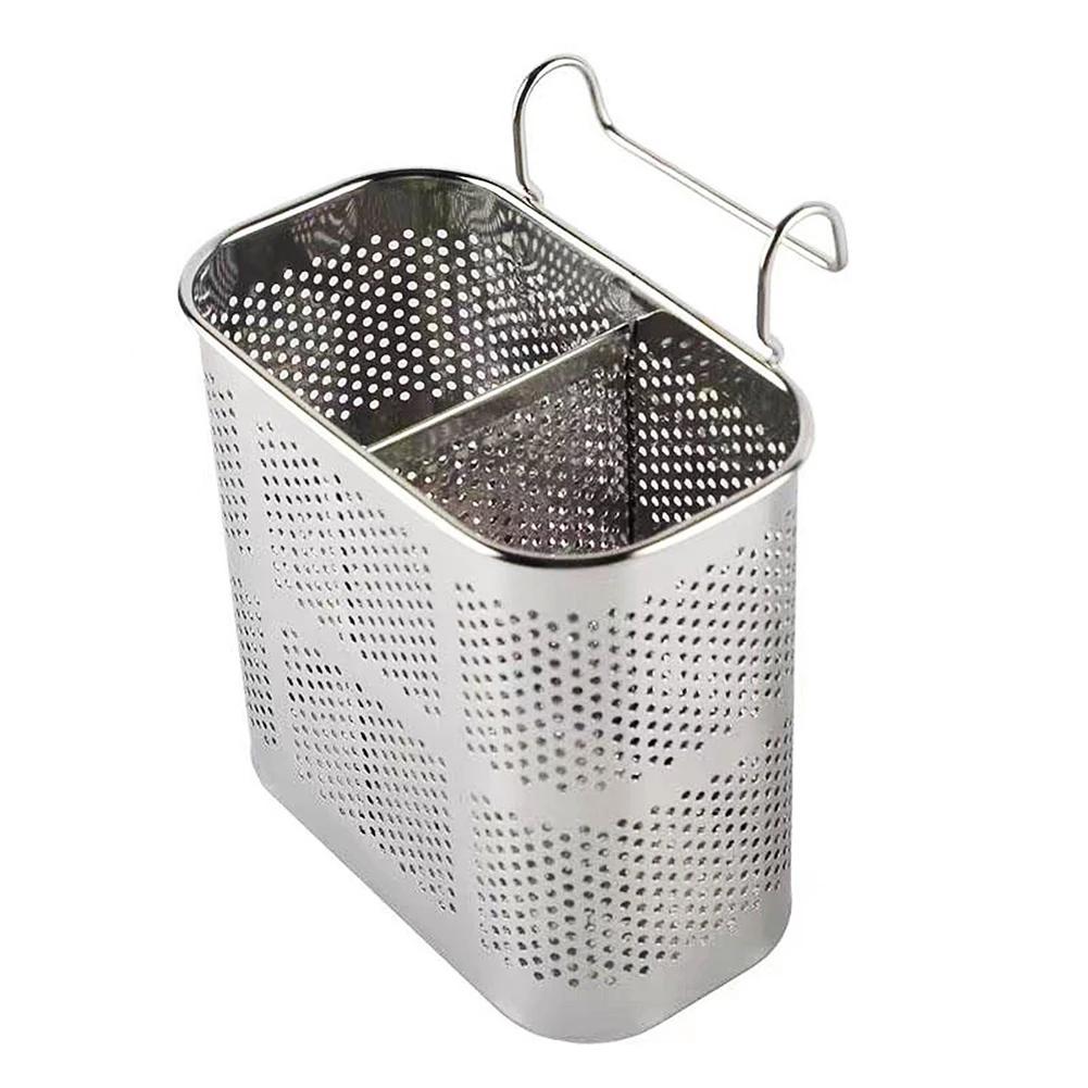 

Utensil Drying Basket Stainless Steel Chopsticks Storage Basket Hanging Drying Rack for Dish Rack Kitchen Sink Countertop