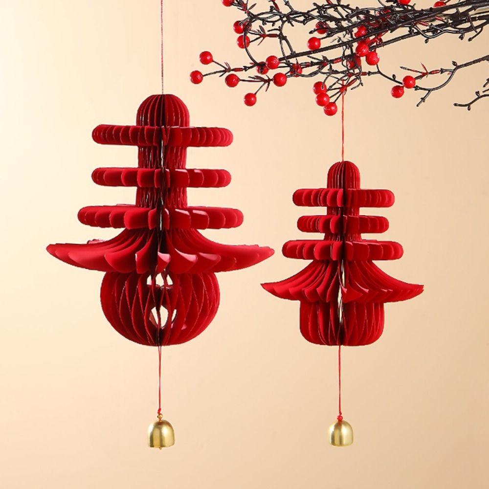 Foldable 2025 Snake Honeycomb Decoration Chinese style Traditional New Year Red Honeycomb Lucky Reusable Spring Festival Pendant