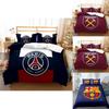 Set de Lenjerie de Pat Dublu cu Logo Echipă de Fotbal, 3 Piese - Textil de Casă Confortabil Rezistent la Murdărie