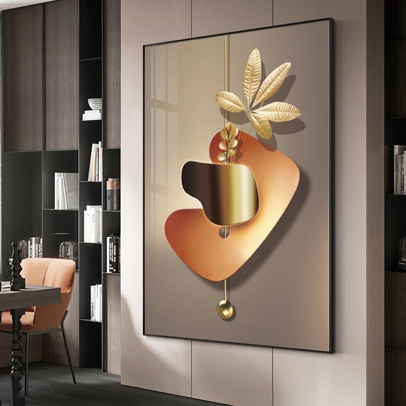 Nordic Golden Abstract Wall Art Posters and Prints Morden Home Decor Canvas Paintings Interior Living Room Decorative Pictures