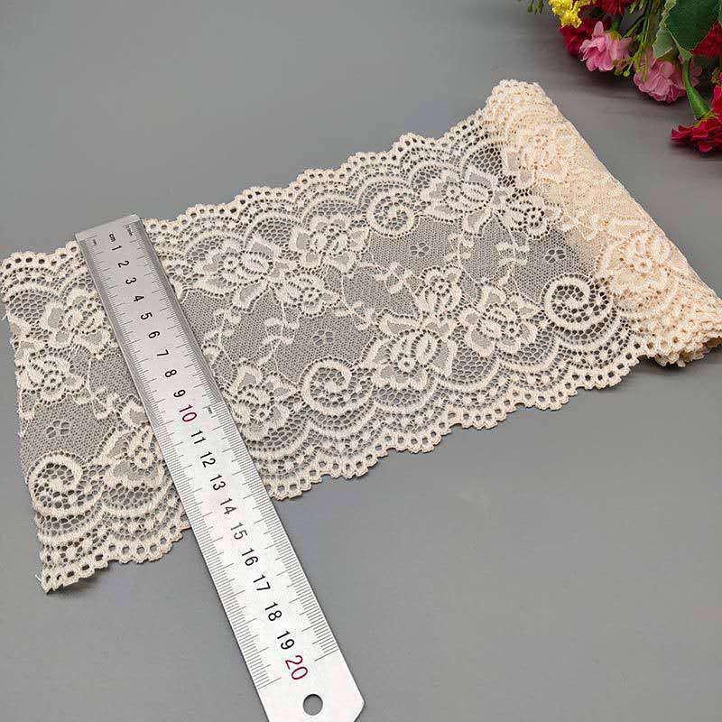 15cm Wide Soft Elastic Lace Trim for Skirts - Multi-color Options Available