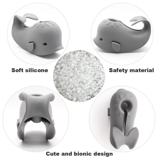 Baby Bathtub Faucet Cover Whale Pattern Anti-collision Cover BPA-Free Silicone Safety Protection Bath Tap Guard