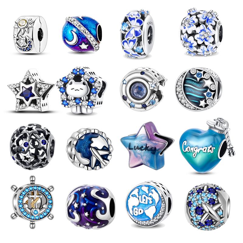 Kupfer Blaumond Glühwürmchen Dekorativer Anhänger Charm Kompatibel Mit Original Armband Armband Charm Perlenkette Diy Damen Schmuckstück