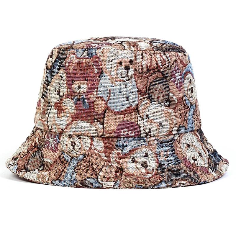 

Unisex Little Bear Full Print Personality Bucket Hats Fishermen Caps Outdoor Casual Cap Sunscreen Hat хакі