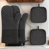 Microwave Cotton Baking Gloves Anti-Scalding Heat Resistant Oven Mitts Bakeware Non-Slip Insulation Gloves