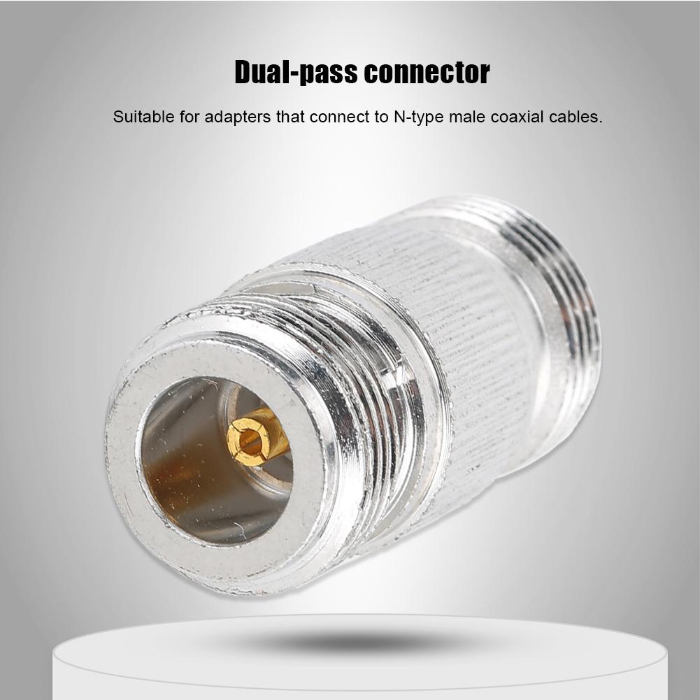 2PCS N Female Double Pass Connector for N Type Male Coaxial Cables Antennas Radio