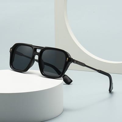 Trending Rivets Women Luxury Sun Glasses Retro Square Double Bridges Pilot Men Sunglasses Fashion Brand Designer Shades Uv400