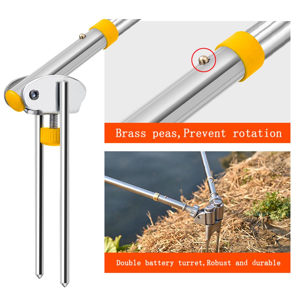 Suport Pliabil pentru Lansete de Pescuit, Raft, Stativ pentru Lansete, Suport, Reglabil, Flexibil, din Oțel Inoxidabil, Suport pentru Două Lansete, Echipament pentru Scaun, Instrument