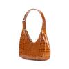 By Far Baby Amber Vintage Crocodile Pattern Embossed Leather Shoulder Bag Women shoulder bag Brown 20FWBASTNDSMA