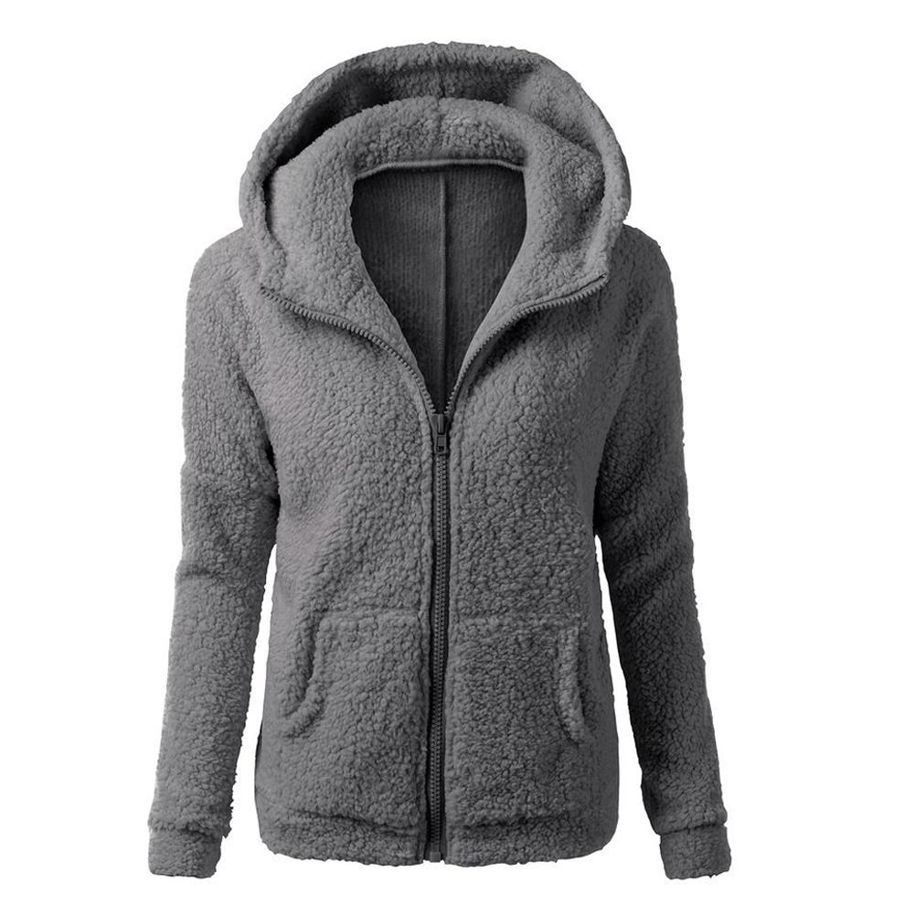 Womens Thicken Fleece Fur Warm Winter Overcoat Coat Hooded Parka Jacket Outwears