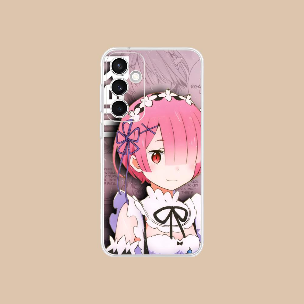 

ReZero Ram Waifu Mobile Phone Case for Samsung Galaxy S25 S24 S23 S22 S21Plus FE Ultra Clear Colorful Cover Luxury Smartphone Galaxy S25 Ultra