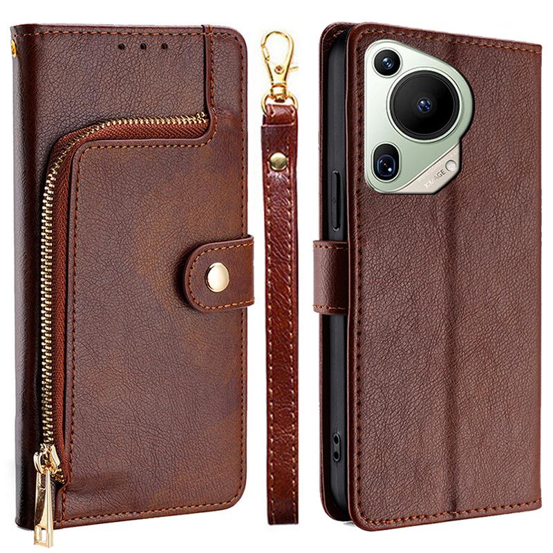

For Huawei Pura 70 Ultra Leather Case Phone Wallet Bag Mobile Accessories Wholesale Brown