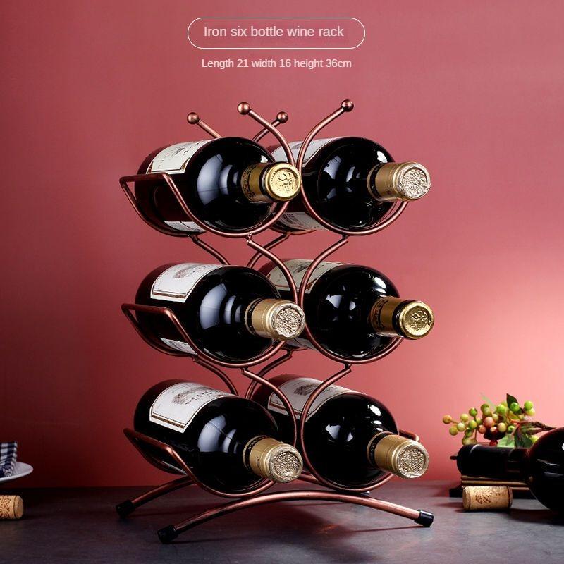 Creative Wine Rack Metal Ornaments Light Luxury Living Room Dining Table In Dining Room Wine Cupboard Home Decorations