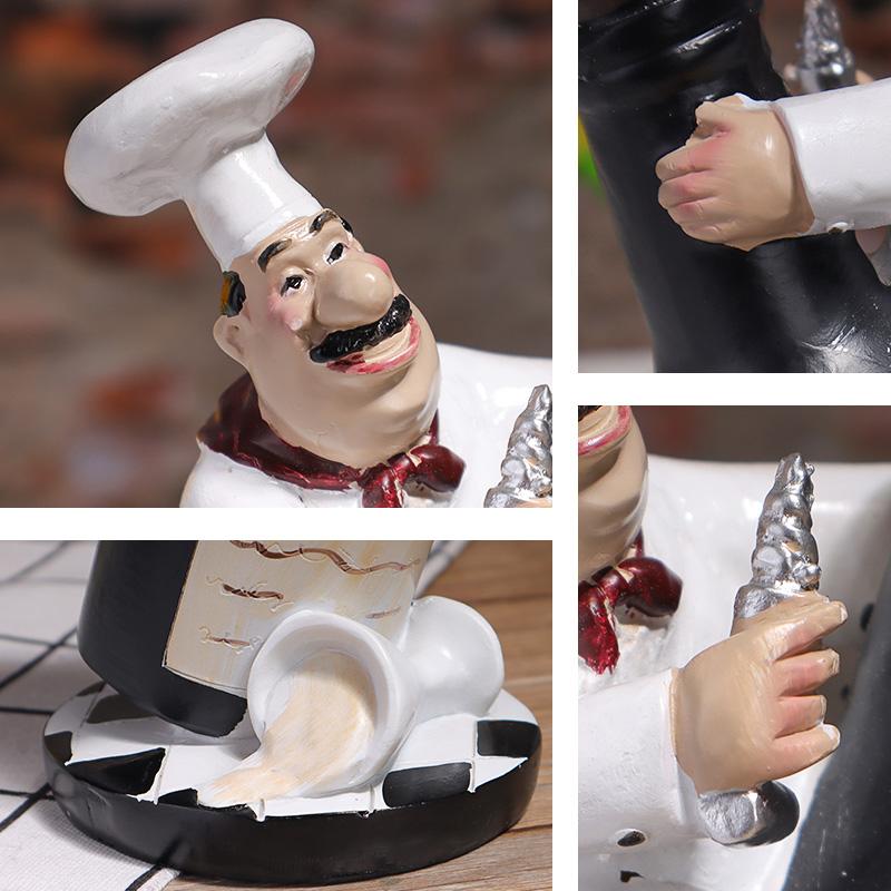 Chef Sculpture Series Exquisite Resin Crafts Home Decoration Art Sculptures for Kitchen, Dining Table,  and Hallway Decor