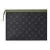 Louis Vuitton Pochette Voyage Multi Card Slot Washable Fabric Lining 2000s Japanese Street Style Monogram Eclipse Coated Canvas Clutch M28841