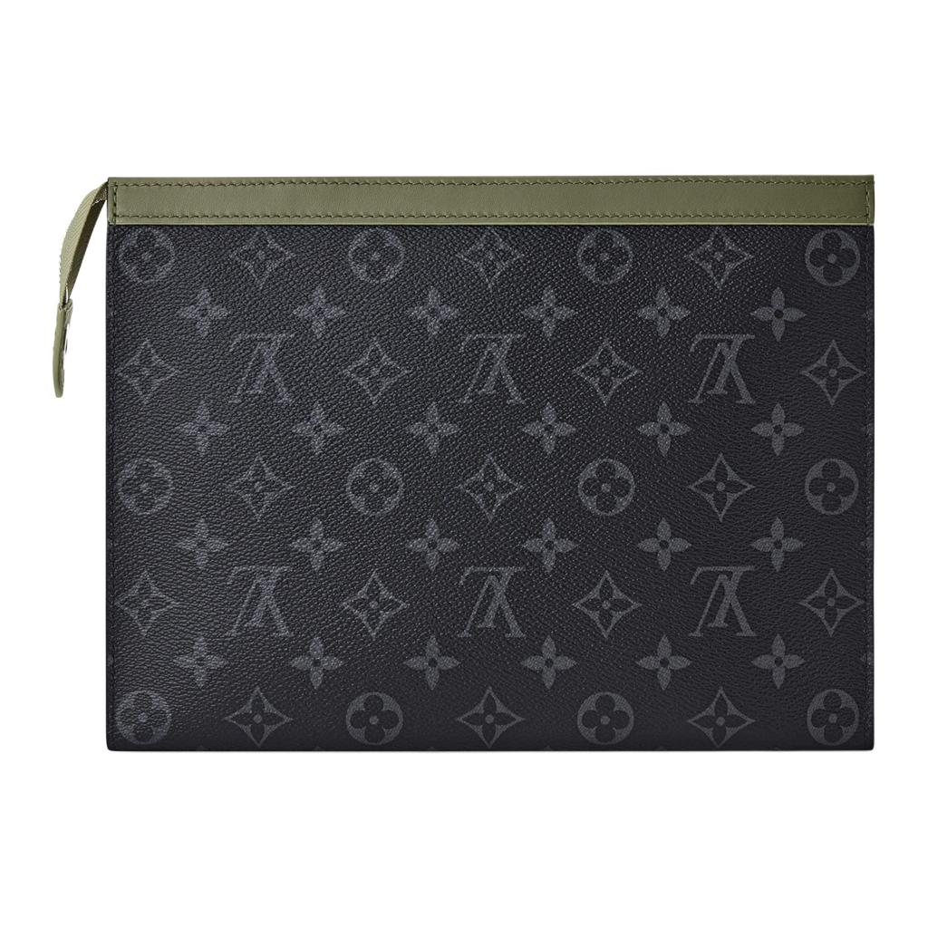 Louis Vuitton Pochette Voyage Multi Card Slot Washable Fabric Lining 2000s Japanese Street Style Monogram Eclipse Coated Canvas Clutch M28841