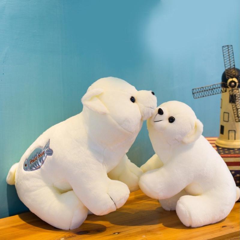 Adorable Plush Arctic Bear Stuffed Animal Soft White Bear Doll For Kids 25cm 35cm 45cm 58cm
