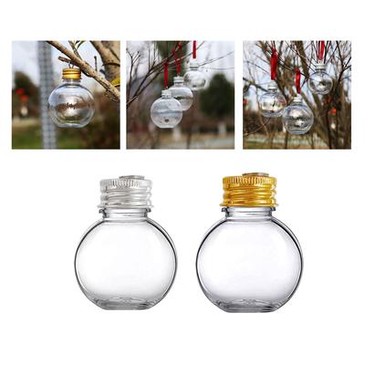 10PCS 50ml Round Christmas Ball with Removable Cap Tree Hanging Ornament Decors Home Decorations Party Supplies