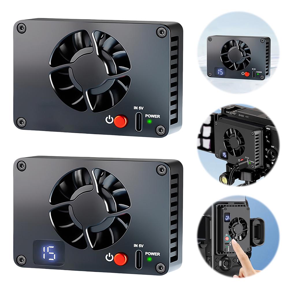 Camera Heat Sink Cooling Fan Camera Cooler Live Broadcast Cooling Fan Radiator for Canon Sony FUJIFILM ZV-E10 A7M4 R5 R7 R6 XT4
