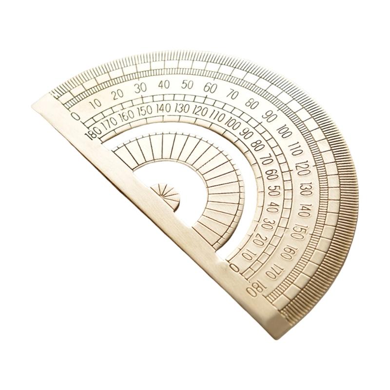 Brass Drawing Protractor Stationery Precisions Measuring Tool Vintage Triangular Ruler Painting Drawing Tool Enduring