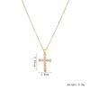 High Grade Cross Zircon Pendant Necklace Stainless Steel Light Luxury Geometric Choker Jewelry Party Gifts For Women Girls