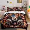 Patriotic Eagle Skull Set Decor Exquisite Three-Piece Bedding Set Gift For Kids And Adults