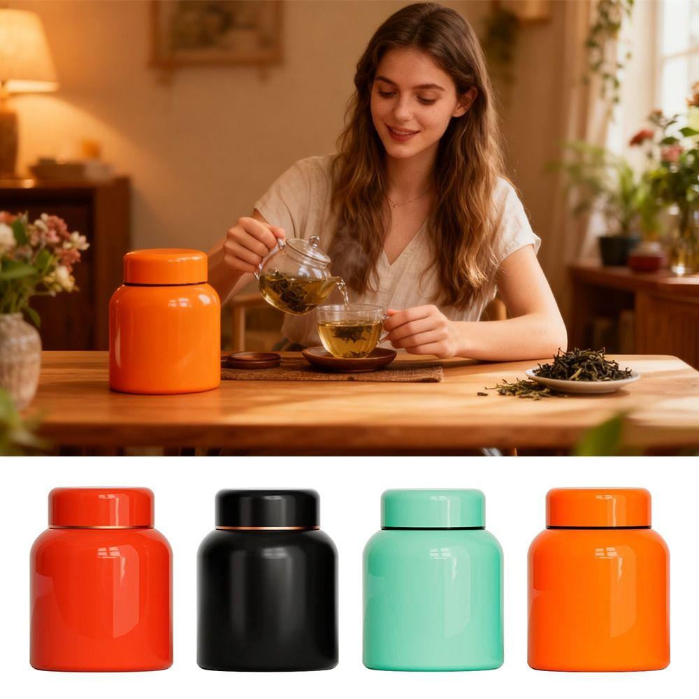 Stainless Steel Tea Tin Large Capacity Sealed Tea Can Portable Tea Jar for Home&Travel