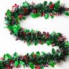 100M Christmas Green Ribbon with Red Berry Christmas Tree Garlands Hanging Colorful Ornaments Xmas Wedding New Year Decoration