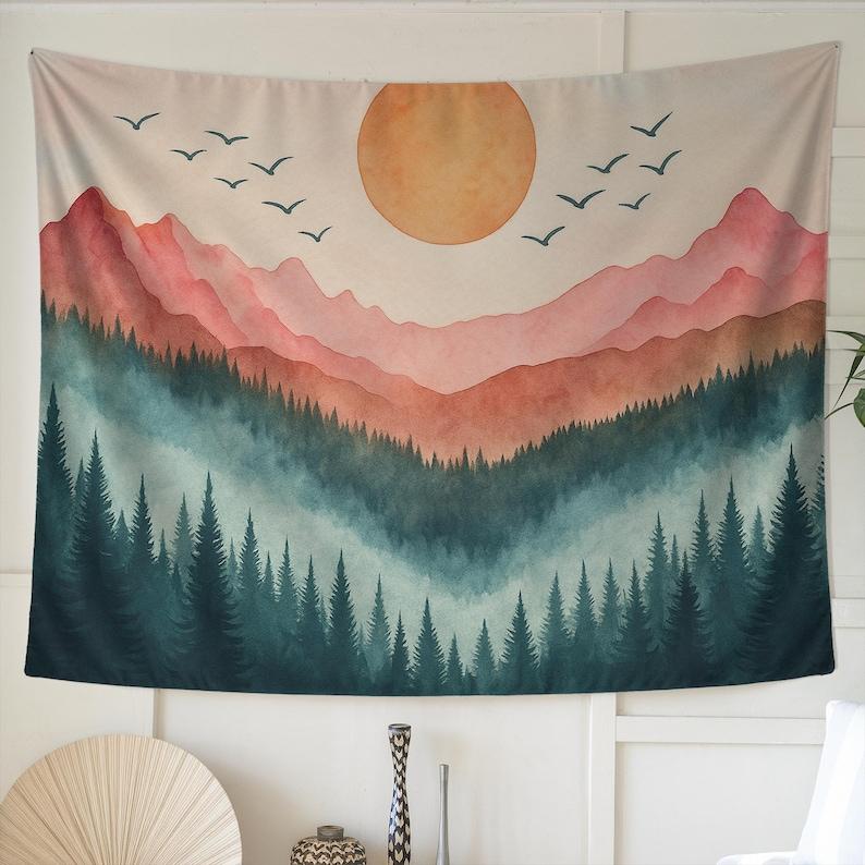 blush mountain tapestry 75x100 чёрный