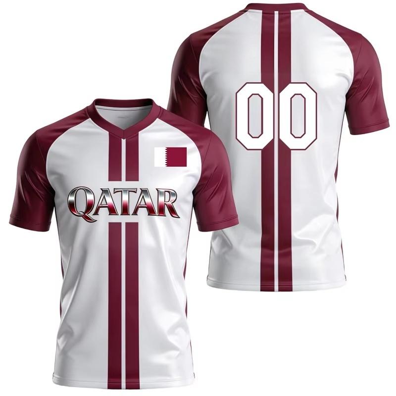 Korea Canada Chana Qatar Flag Football T Shirt Custom 3d Printed Short Sleeve Casual Oversized Tops