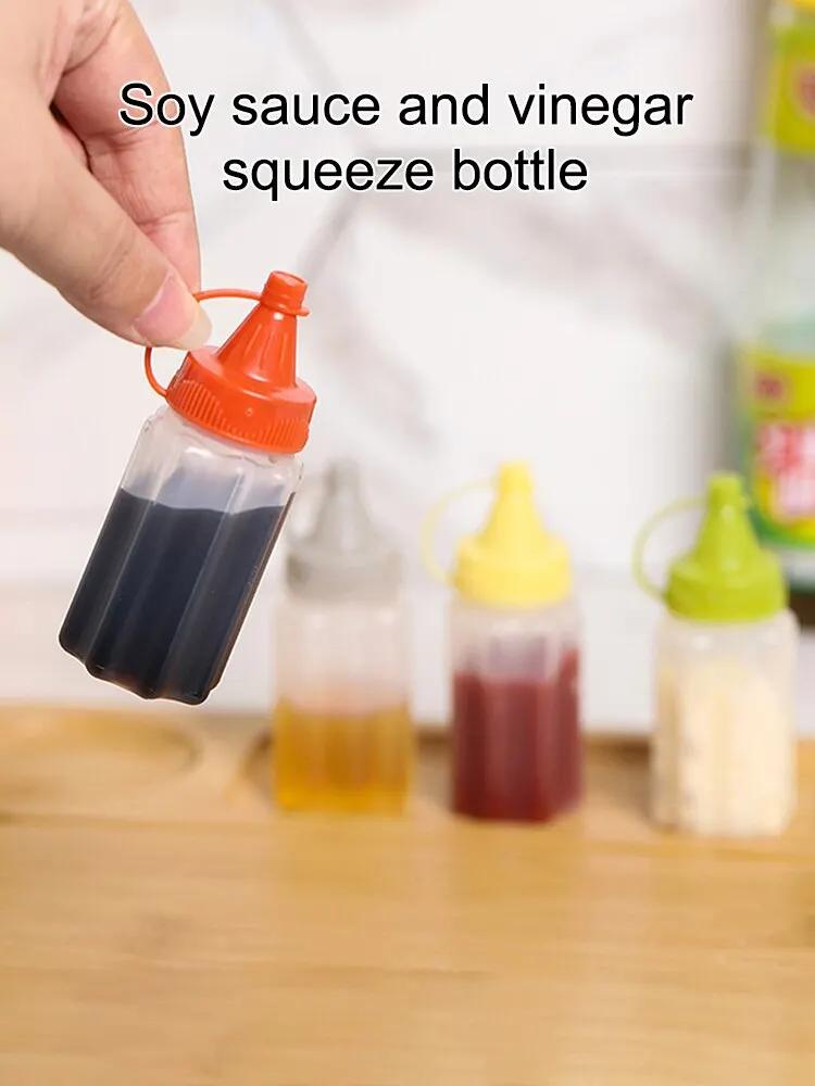 4PCS Kitchen Household Sauce Vinegar Squeeze Bottle Portable Outdoor Barbecue Picnic Feast Bottle Kitchen Accessories Small Tool