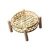 Serving Tray Dessert Plate Rustic Round Woven Storage Basket Fruit Rack for Coffee Table Dining Room Kitchen Picnics Living Room