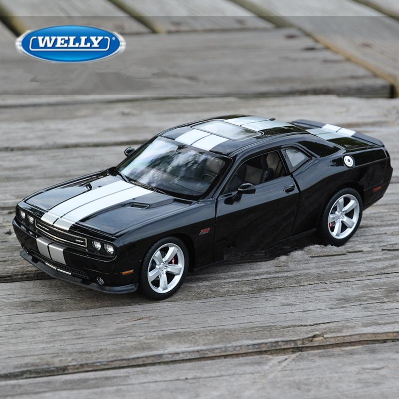 WELLY 1/24 DODGE 2012 Challenger SRT Alloy Sports Car Model Diecasts Metal Vehicles High Simulation Car Model Toys for Kids Gift