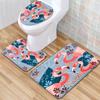 Flamingo Bathroom Toilet Three-Piece Floor Mat Doormat Bathroom Carpet