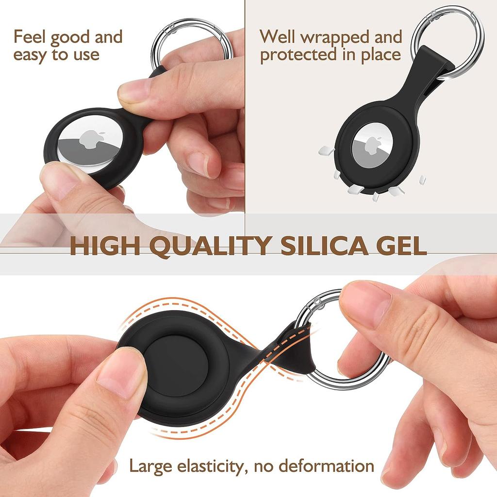 Silicone Case for Apple Airtags Cover Protective Shell Tracker Accessories Anti-scratch Sleeve Keychain For Apple Air Tag Case