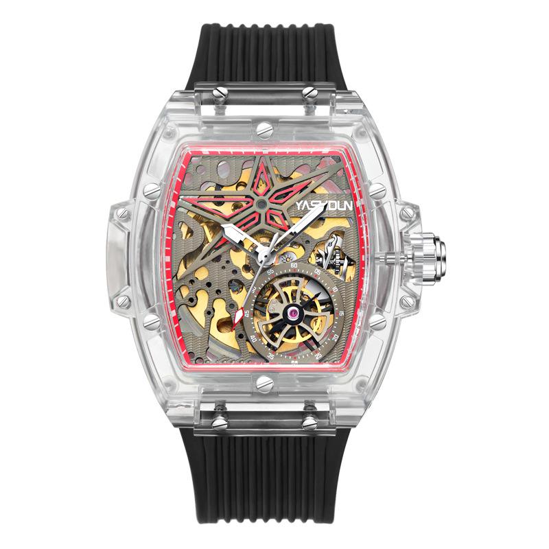 

Мужские автоматические механические часы-скелетоны с большим циферблатом - Светящиеся и водонепроницаемые