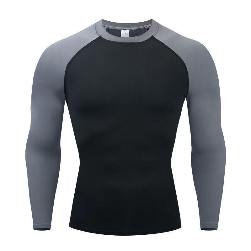 Men's Quick-Dry Long-Sleeve Tight-Fitting Sports Top - High Elasticity, Breathable Fitness Wear