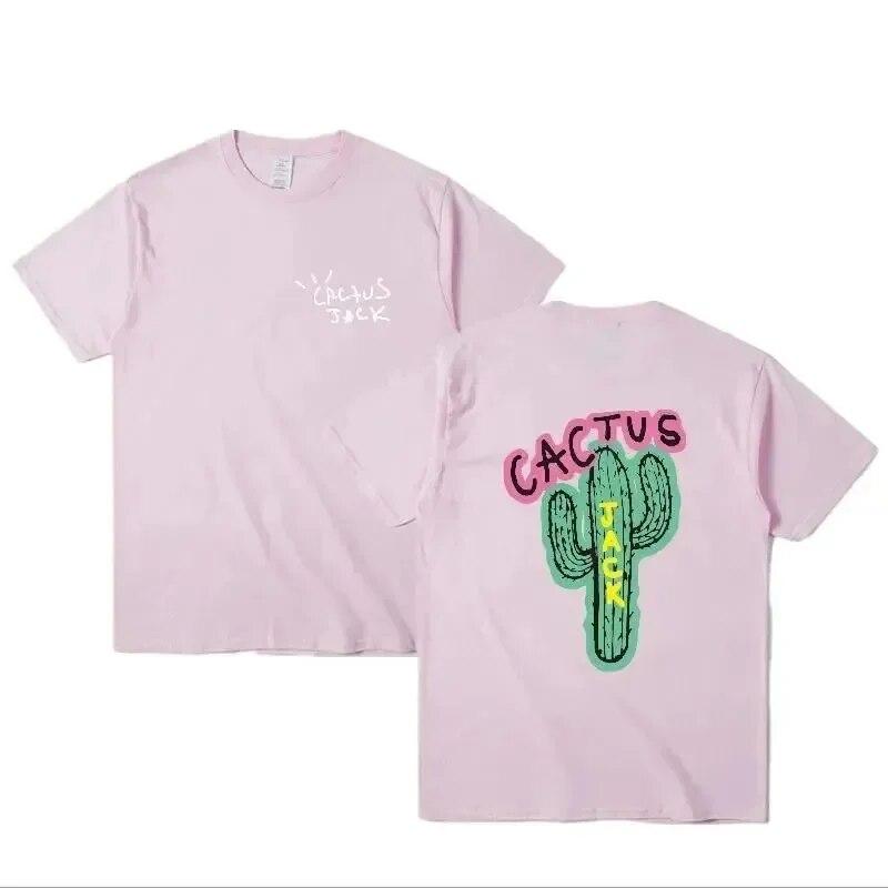 Rapper Cactus Jack Grafické Bavlněné Tričko Unisex Dámské Hip Hopové Tričko Módní Tričko s Krátkým Rukávem 2024 Léto Nadměrná Trička Topy