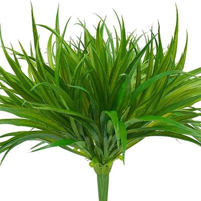 1 Pièce 14 Feuilles Herbe de Printemps Plantes Artificielles pour Appui de Fenêtre Maison Bonsaï Fête de Noël Décoration Mariage Arche Extérieure Accessoires