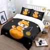 3Pcs Cute Shiba Fishing For Coin On Moon Print Duvet Cover + 2 Pillowcases, Large-Sized Home Decor, Gifts