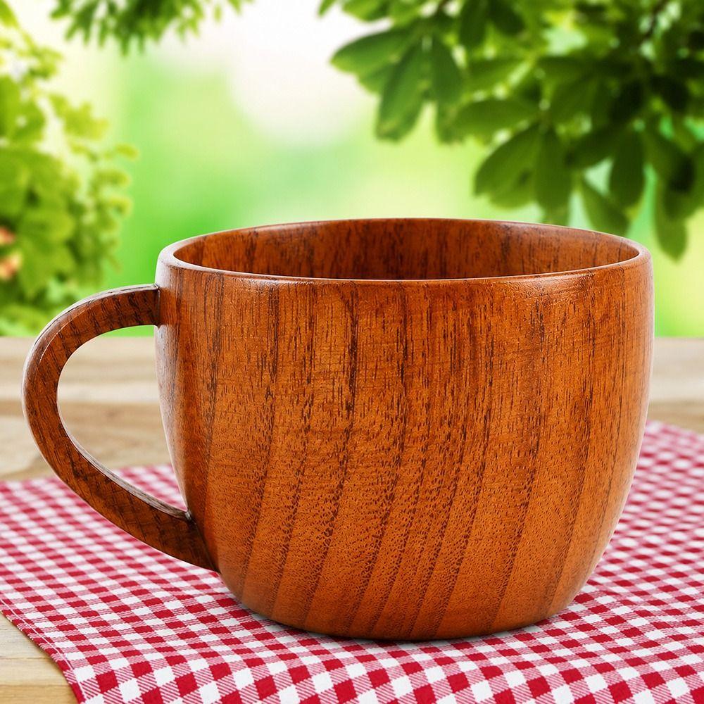 Portable Wooden Cup Natural Wood Wooden Mug Vintage Drinking Cup Tea