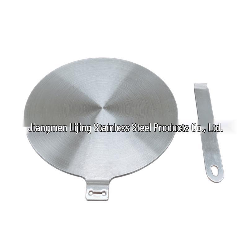 Magnetic Stainless Steel Heat Conduction Disc with Snap-On Handle for Induction Cooktops