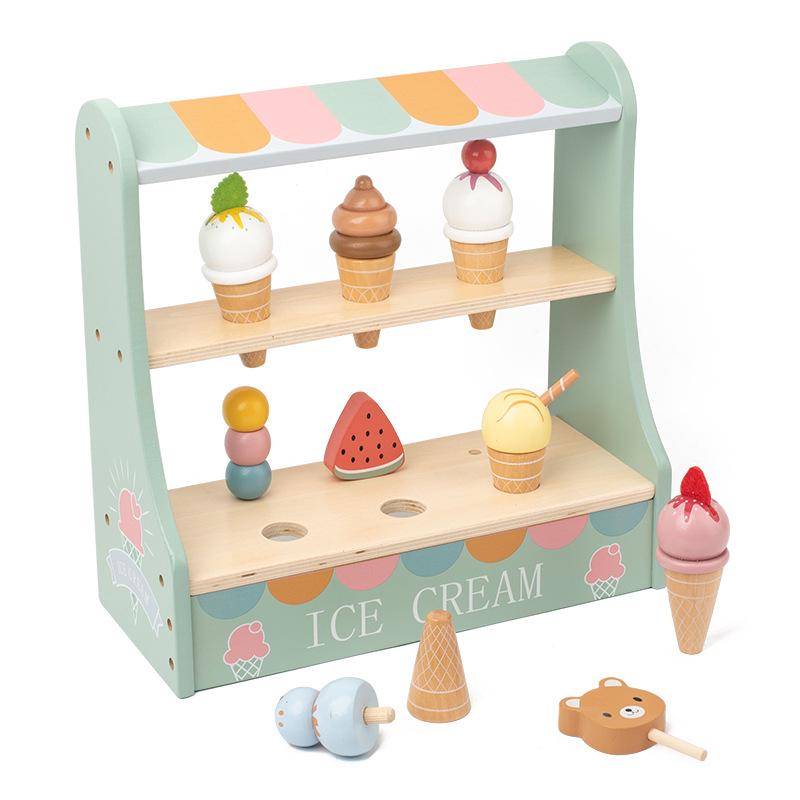 Wooden Ice Cream Stand: Pretend Play Kiosk for Kids and Parents