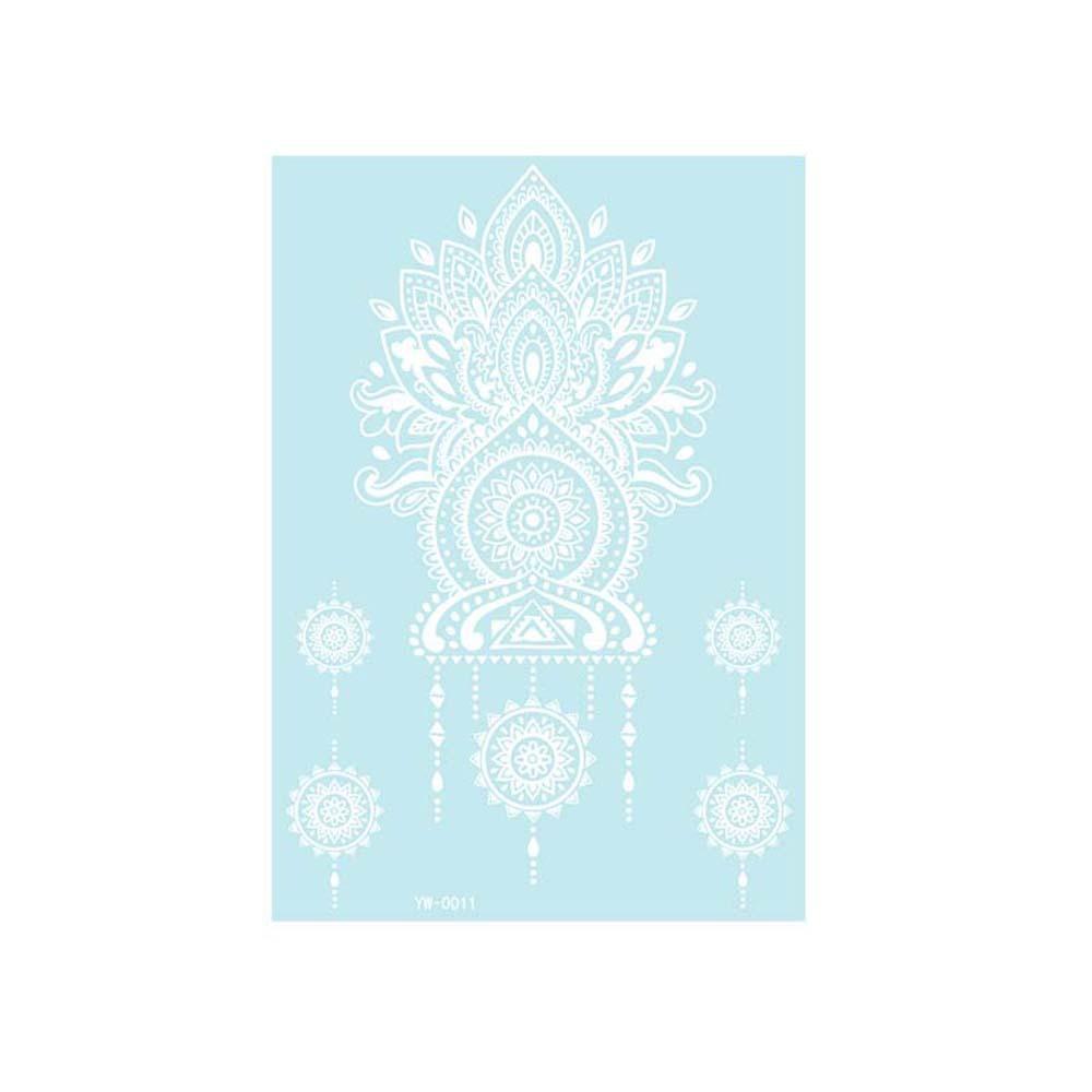 Wedding Tool Luminous Henna Tattoo Sticker White Body Art Sticker Lace Temporary Tattoo  Girls