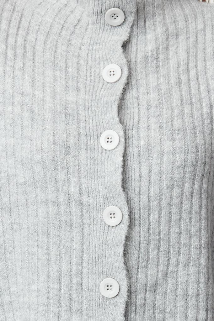 Women's Elegance Style Cardigan Pink Crop Soft Textured Stand Collar Knitwear Cardigan