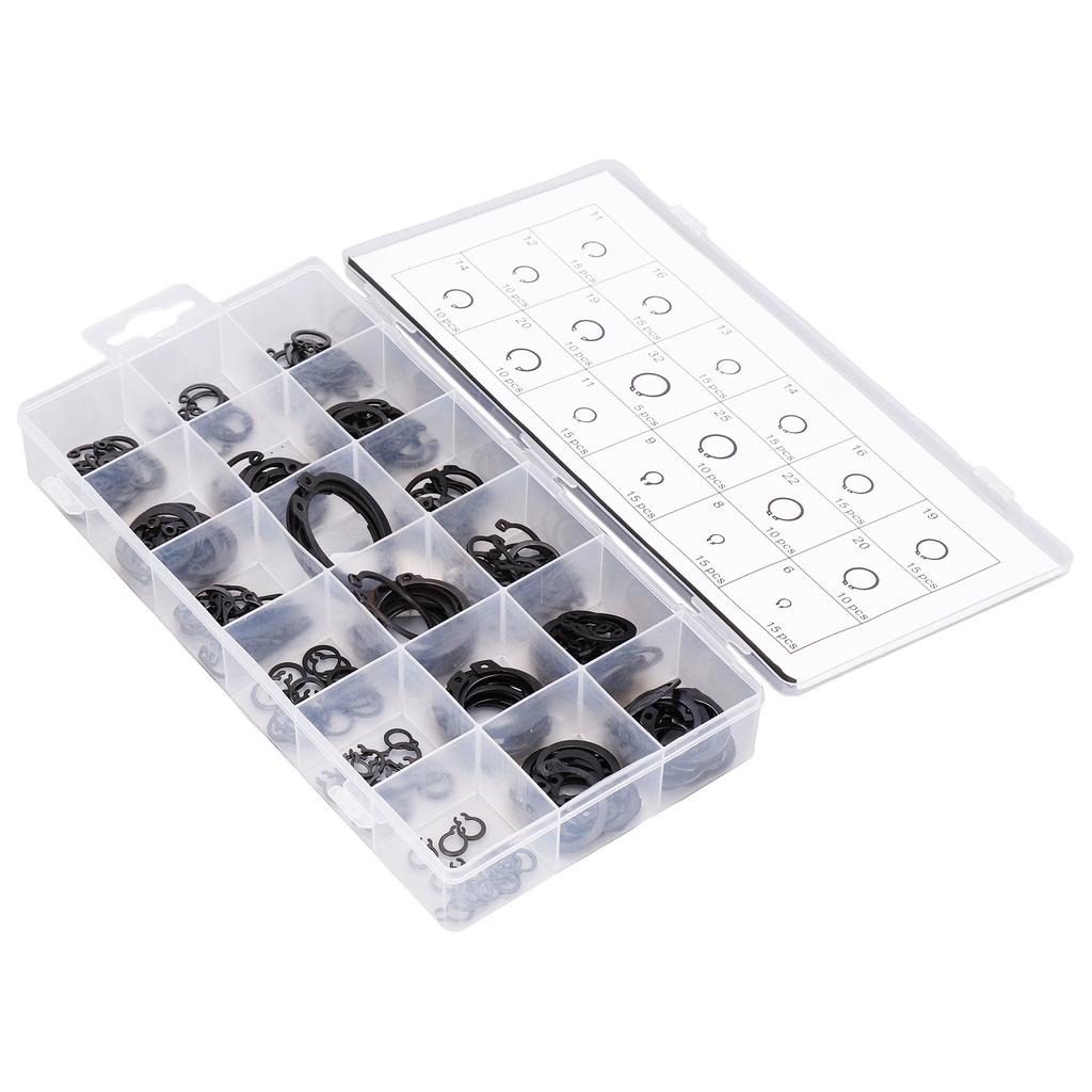 225Pcs C Clip Circlip Snap Ring Retaining Fastener Hardware Set Kit for Machine Vehicle