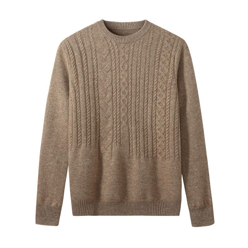 Cashmere Sweater Double-strand Thickened Sweater Twisted Knitted Sweater New Soft Waxy Skin-friendly Wool Sweater Men