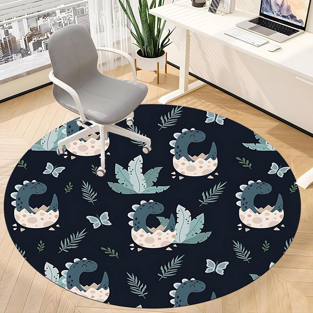 1PCDino Eggs Office Round Area Rug, Mat Suitable For Office, Under Office Chairs Bedroom Living Room Home Decor, Room Deco