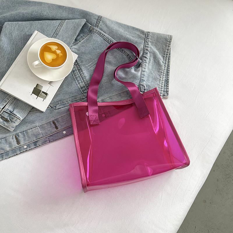 Fashionable Street Style Pvc Tote Bag 2023 Summer Trendy Women's Handbag