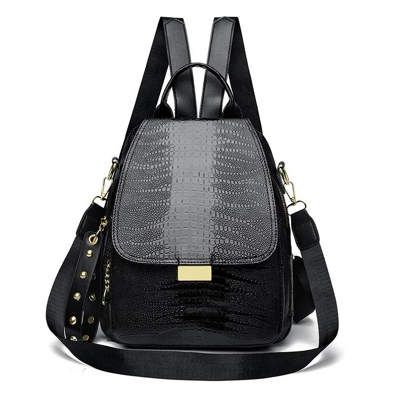 

Женский мягкий кожаный рюкзак, многофункциональная сумка через плечо, легкий маленький рюкзак чёрный